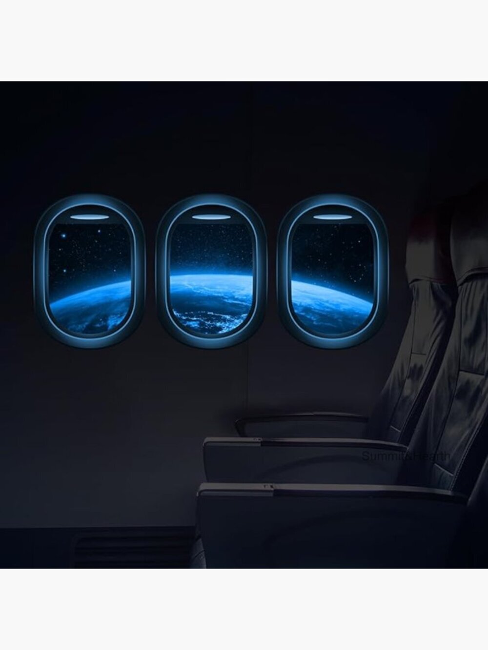 Glow in the Dark Space Wall Decals Set of 3 Galaxy Window Stickers